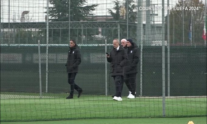 Atalanta, allenamento sotto lo sguardo di Percassi e Gasperini