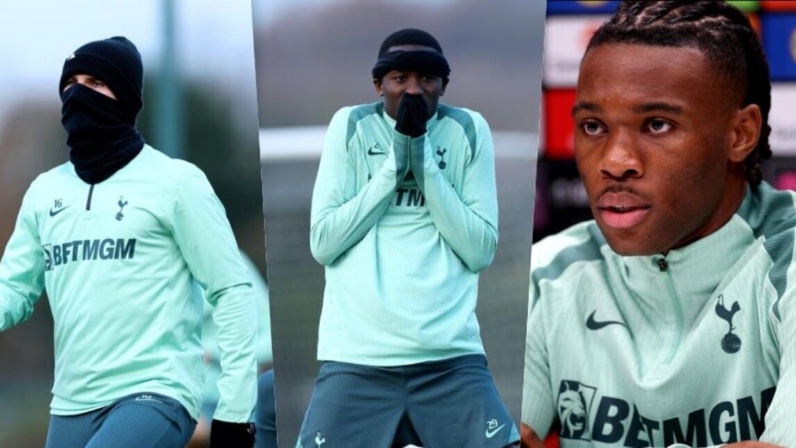 Tottenham, allenamento al freddo aspettando la Roma. E Udogie va in conferenza…