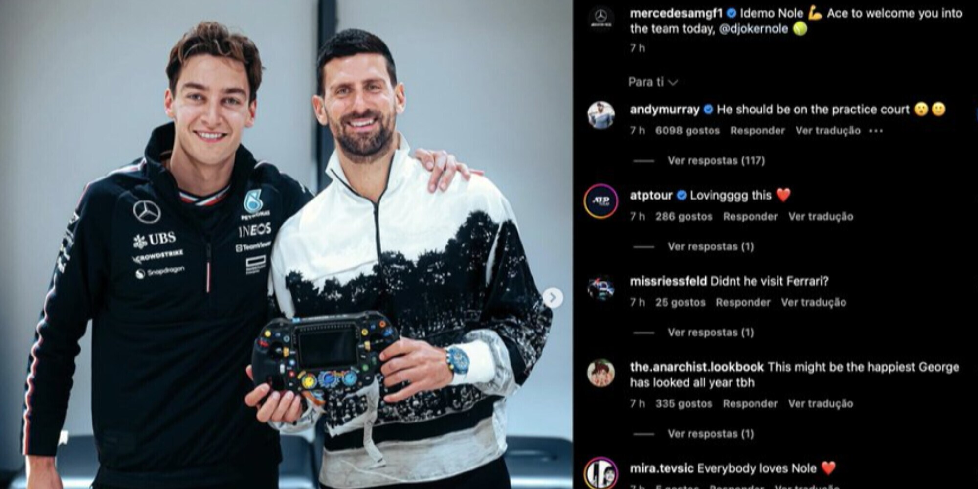 Murray "rimprovera" Djokovic sui social: "Dovrebbe essere in campo ad allenarsi"