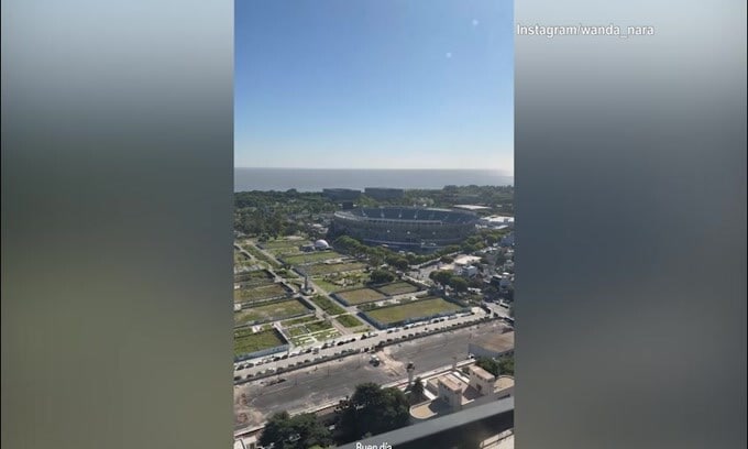 Wanda Nara, vista mozzafiato sullo stadio del River Plate