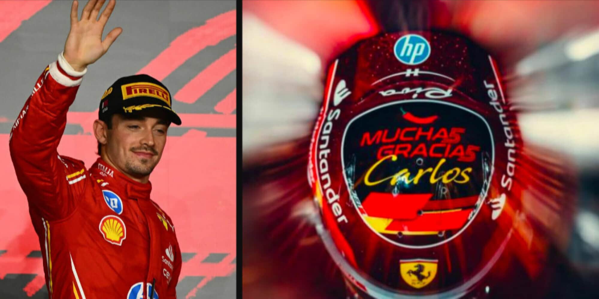 Leclerc, dedica speciale a Sainz per l'ultimo Gp con la Ferrari ad Abu Dhabi