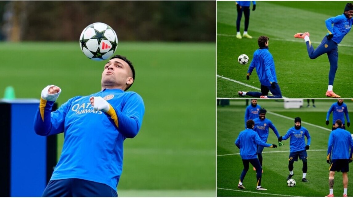 Lautaro, che stop! L'allenamento dell'Inter verso il Bayer Leverkusen