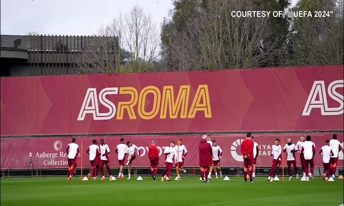 Roma, allenamento a Trigoria: domani c'è il Braga