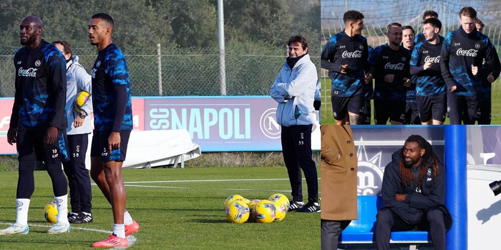 Il Napoli corre verso il Genoa: Conte dirige l'allenamento a Castel Volturno