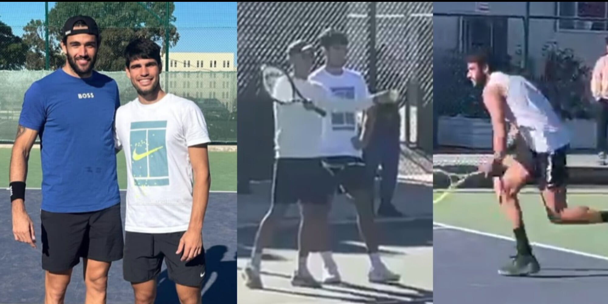 Berrettini sfida Alcaraz in un allenamento speciale: tifosi incantati