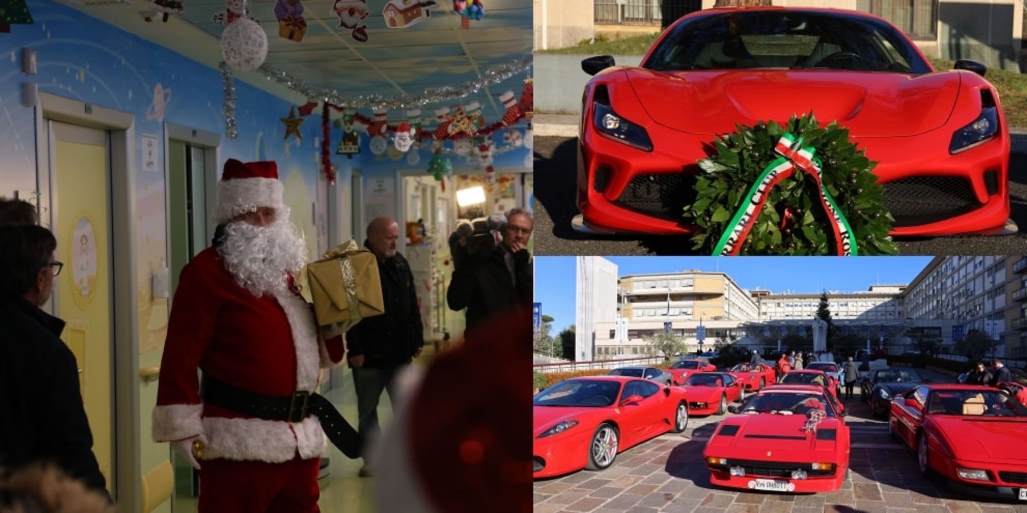 Emozioni al Gemelli: Babbo Natale in Ferrari ha portato regali ai bambini