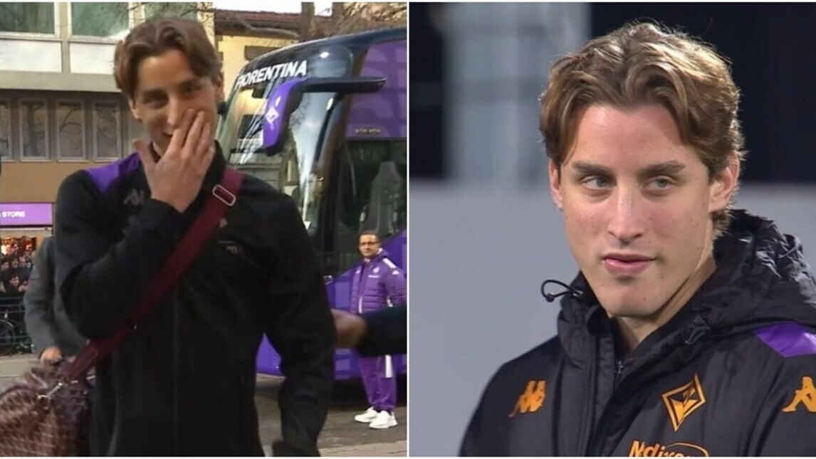 Bove, l'arrivo al Franchi per Fiorentina-Udinese