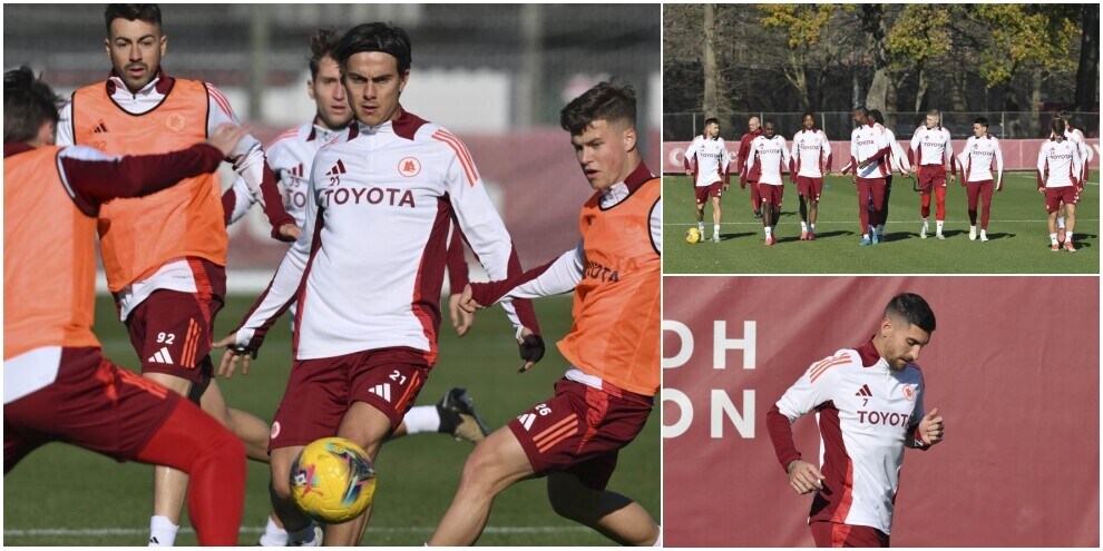 La Roma si prepara per il Milan: Dybala "assediato" in partitella