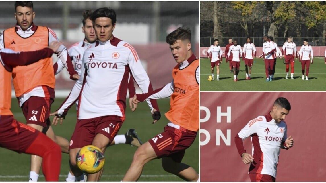 La Roma si prepara per il Milan: Dybala "assediato" in partitella