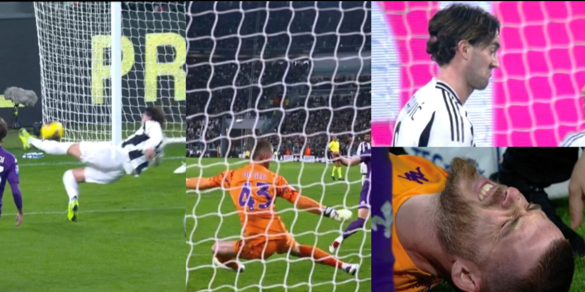 Vlahovic "rompe" la mano a De Gea e non ci crede: che parata in Juve-Fiorentina!