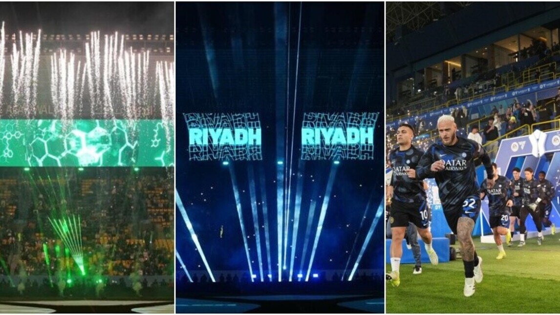 Supercoppa Italiana, a Riyad spettacolari fuochi pirotecnici: le foto