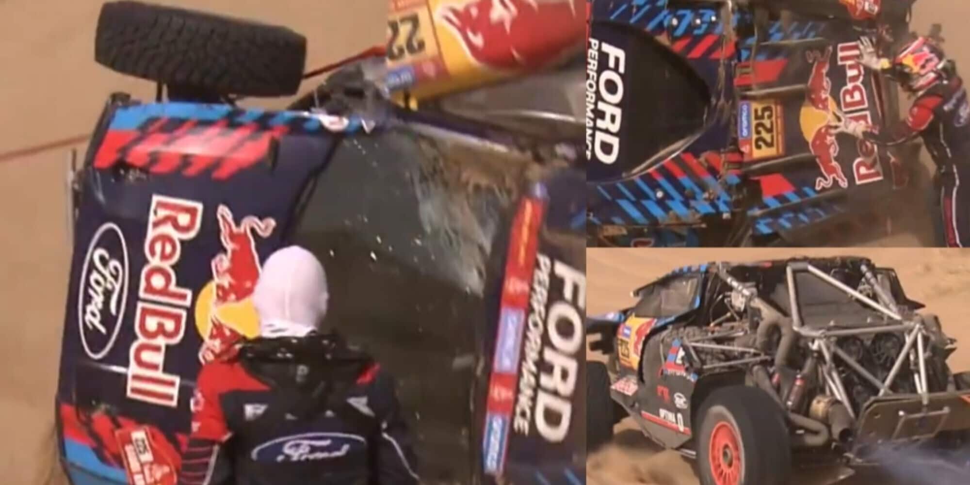 Sainz, incidente spaventoso nel Rally Dakar: auto ribaltata e demolita