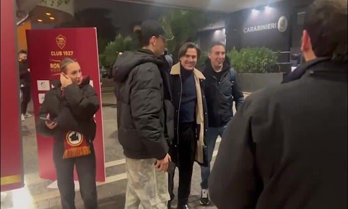 Vincenzo Montella all’Olimpico per il derby Roma-Lazio