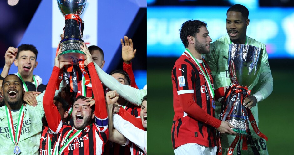 Supercoppa, festa grande per il Milan: le foto della premiazione
