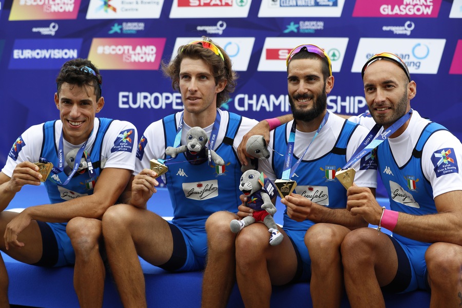 Europei di canottaggio, oro azzurro nel quattro di coppia pesi leggeri maschile