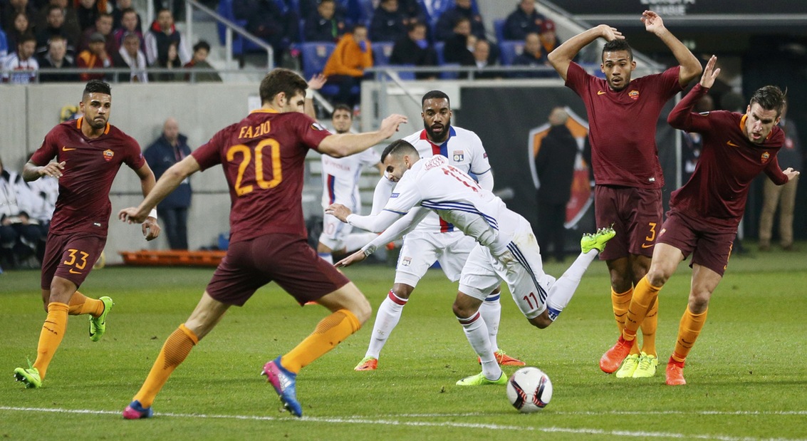 Europa League Lione-Roma 4-2, il tabellino