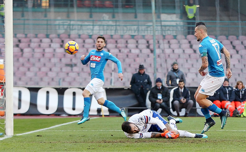 Serie A Napoli-Sampdoria 3-2, il tabellino