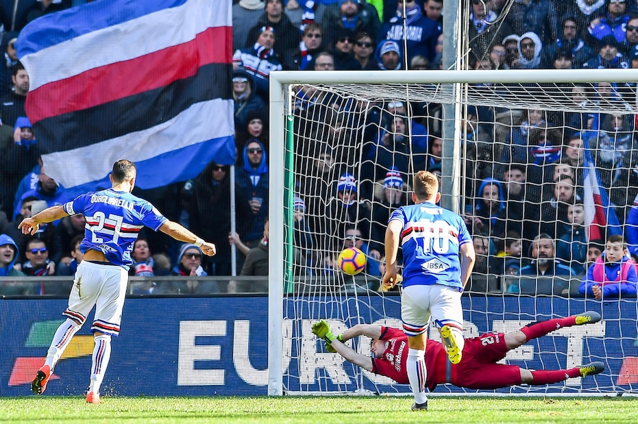 Quagliarella, scintille con Cragno in Samp-Cagliari