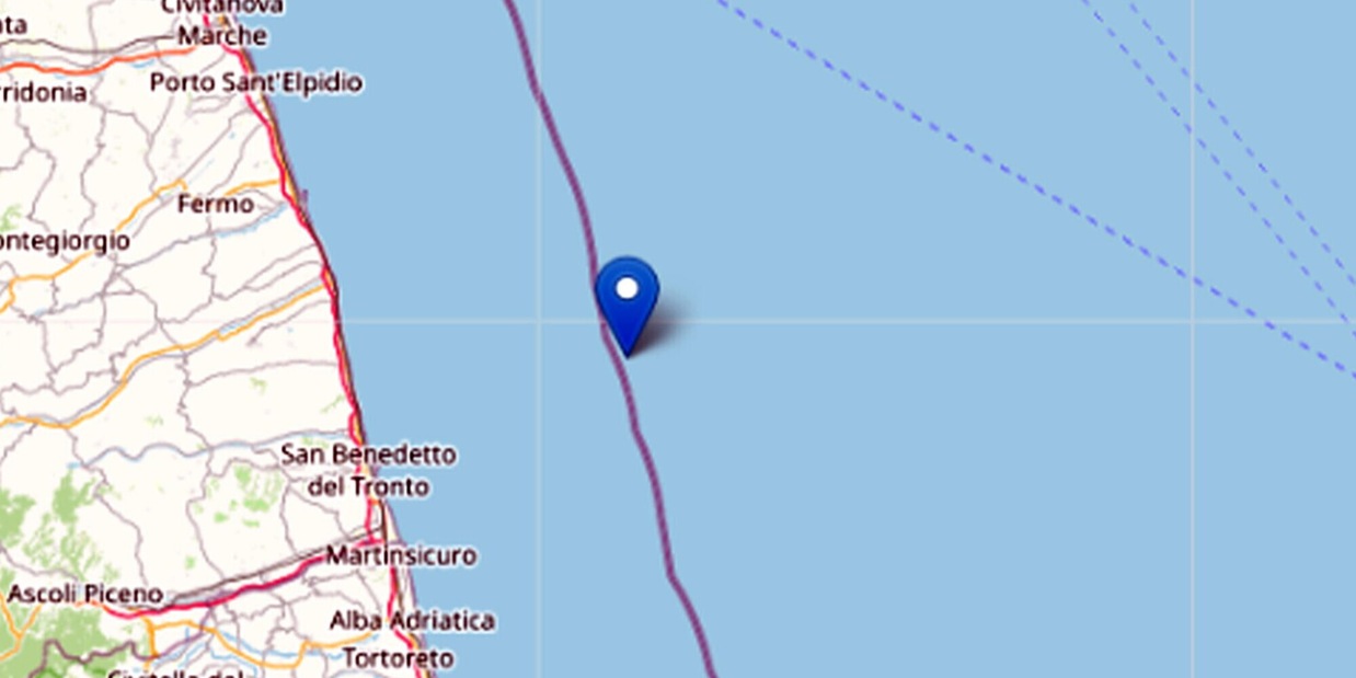 Terremoto, scossa di magnitudo 4.2 nelle Marche: epicentro in mare