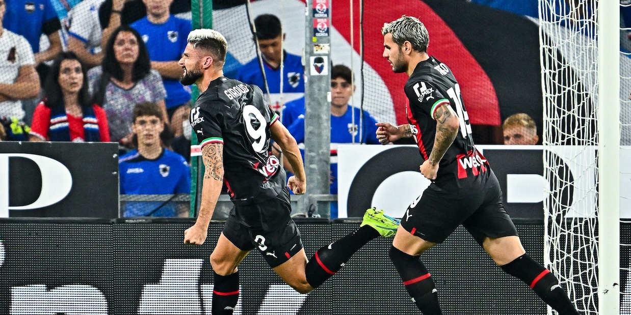 Sampdoria-Milan 1-2: Messias e Giroud firmano la vittoria. Pioli primo assieme al Napoli