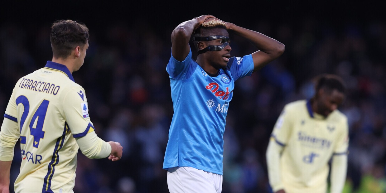 Napoli-Verona 0-0: la traversa ferma Osimhen e Spalletti Napoli-Verona 0-0: la traversa ferma Osimhen e Spalletti
