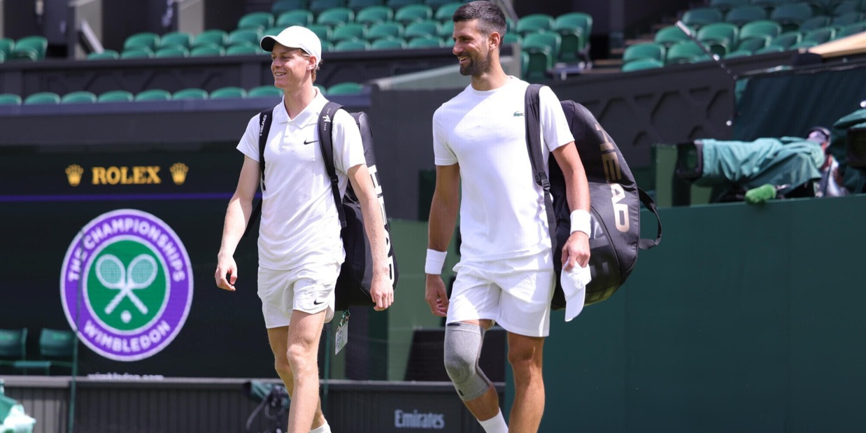Sinner-Djokovic in allenamento a Wimbledon: test tra campioni sul Centrale