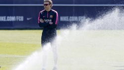 Barcellona, allenamento bagnato per Messi e compagni