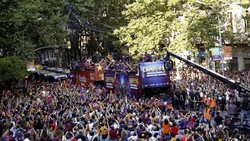 Barcellona, che parata per il triplete!