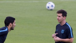 Il Barcellona si scalda all'Olimpico