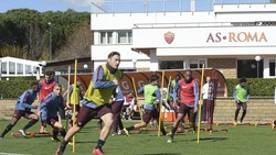 Roma, allenamento a Trigoria nel giorno di Pallotta