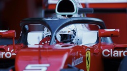 Test F1 Barcellona, Vettel in pista con l'Halo