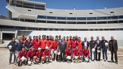 Atletico Madrid, i giocatori visitano il cantiere del nuovo stadio