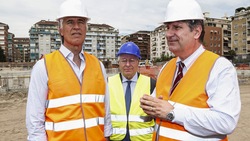 Torino, Malagò in visita al cantiere dello stadio Filadelfia