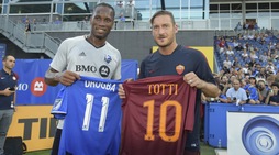 Roma-Montreal Impact: Totti-Drogba, incontro tra leggende
