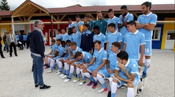 La Lazio in posa per la foto ufficiale ad Amatrice
