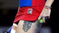 Pliskova, che tatuaggio sulla coscia!