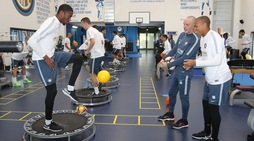 Inter, l'allenamento ad Appiano è sul tappeto elastico