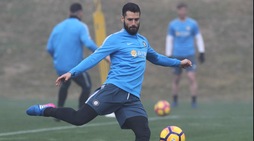 L'Inter si allena nella nebbia verso la Roma