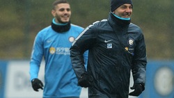 Inter, sorrisi Icardi e Candreva nonostante la pioggia