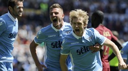 Roma-Lazio 1-3, festa biancoceleste