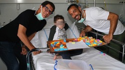 Capello e Quagliarella dai bambini del Santobono Pausillipon