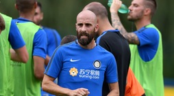 Inter, le immagini del primo allenamento da nerazzurro di Borja Valero