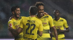 International Champions Cup: Milan-Borussia Dortmund 1-3, le immagini della doppietta di Aubameyang