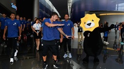 L'Inter sbarca in Cina: Dab Dance tra Jovetic e la mascotte Suning