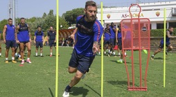 Roma, l'ultimo allenamento prima della partenza