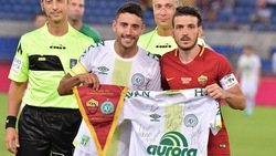 Roma-Chapecoense, la cerimonia d'apertura prima del match