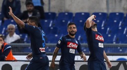 Lazio-Napoli 1-4, Mertens segna e si beve un bicchiere