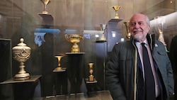 Aurelio De Laurentiis all'inaugurazione di "Napoli nel mito" al Mann