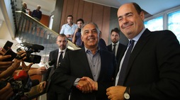 Serie A Roma, Pallotta incontra Zingaretti: sorrisi e stretta di mano in Regione