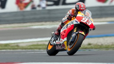 MotoGp Assen, Marquez primo nel warm up